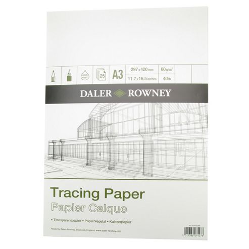 Image of Dr 60gsm Tracing Paper, A3, 25 Sheets