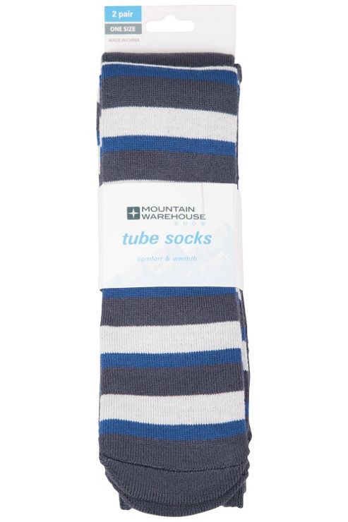 Image of Patterned Ski Tube Socks - Two Pack - Electric Blue