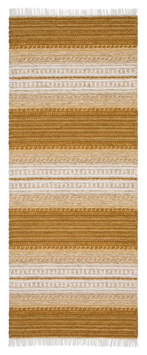 Image of Swedy Ljung Yellow / White Rug - Runner 60 Cm X 180 Cm (2 Ft X 5 Ft 11 In)