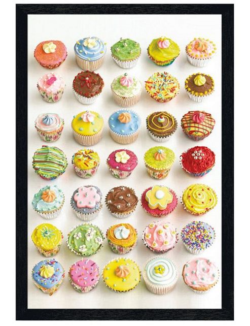 Image of Howard Shooter Black Wooden Framed Cupcake Choices Poster