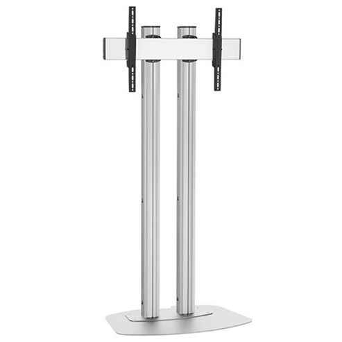 Image of Vogels 18m Silver Trolley Stand With Tilt For Up To 102 Inch Tvs