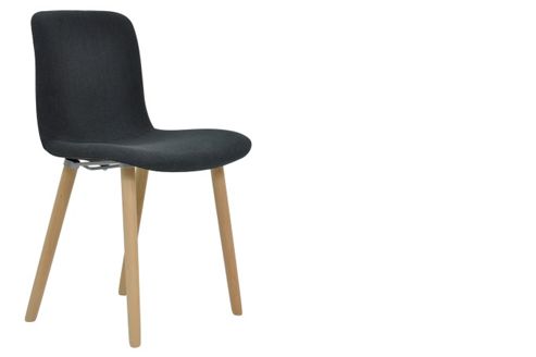 Image of Porto Dining Office Chair Light Grey Natural Leg