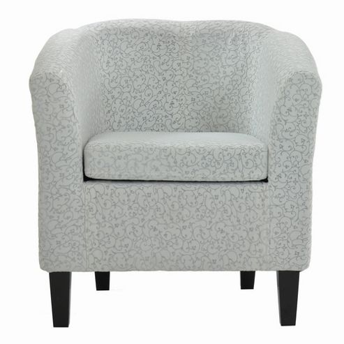 Image of Mayfair Calico Silver Fabric Tub Chair