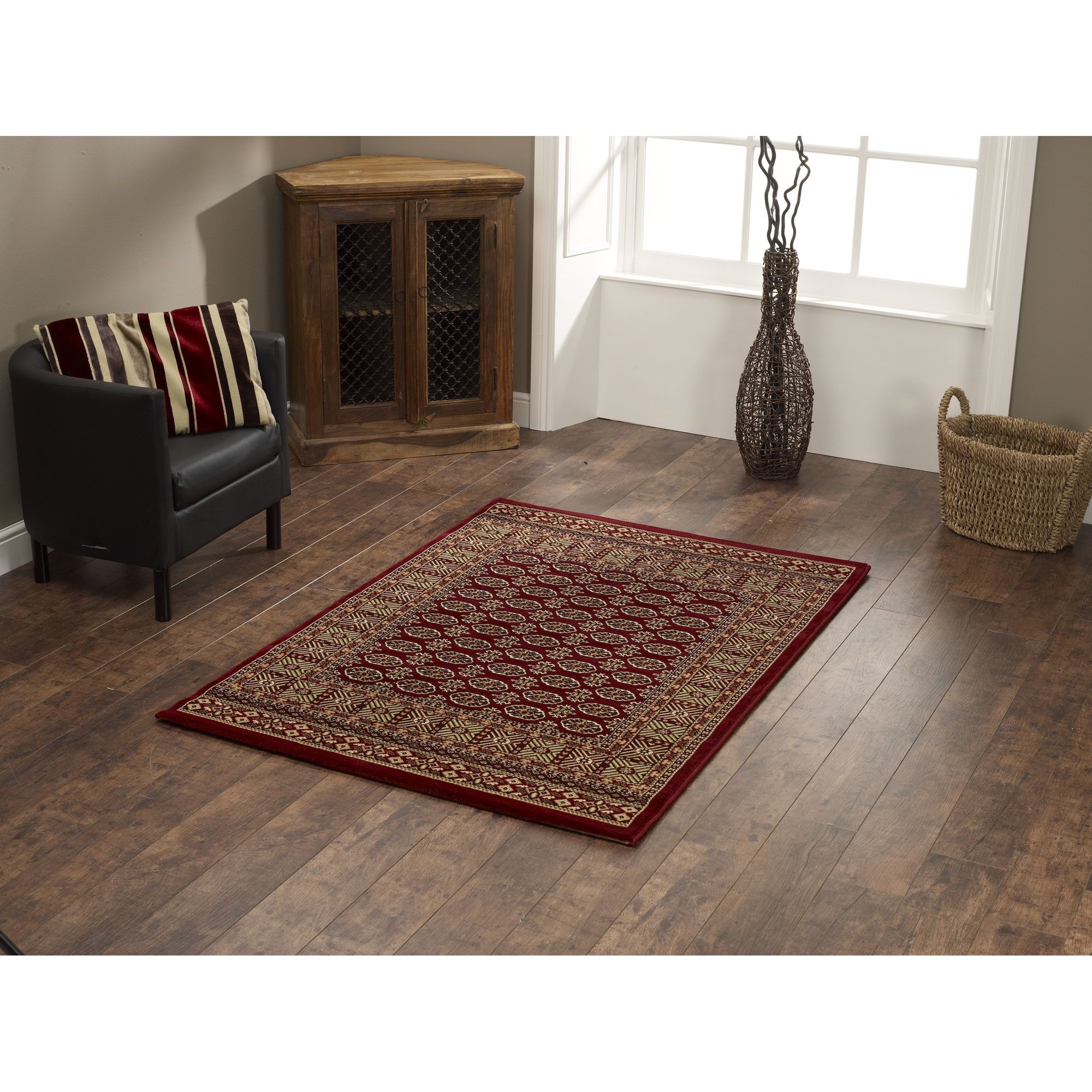 Oriental Carpets & Rugs Bokhara Red Rug - 340cm L x 240cm W at Tesco Direct