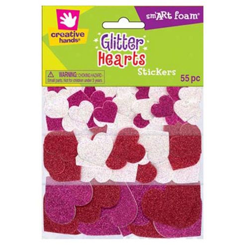 Image of Glitter Hearts Foam Sticker Pack 55pcs
