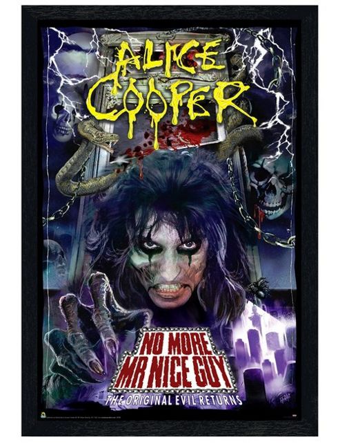 Image of Alice Cooper Black Wooden Framed No More Mr Nice Guy Poster