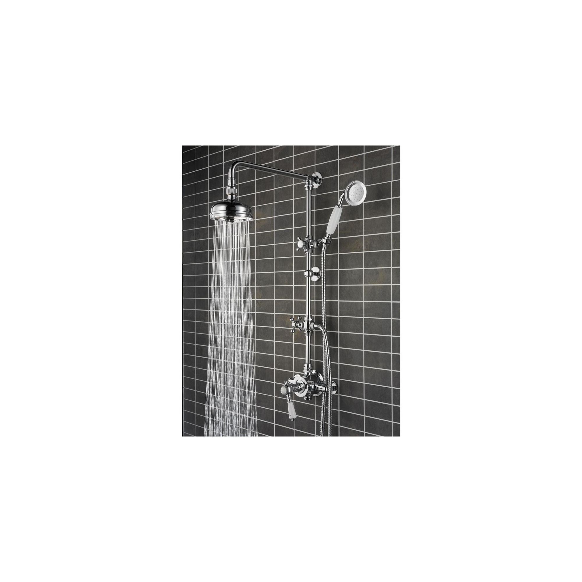 Bristan Cardinal Thermostatic Surface Mounted Shower with Rigid Riser and Diverter to Shower Handset Chrome Plated at Tesco Direct