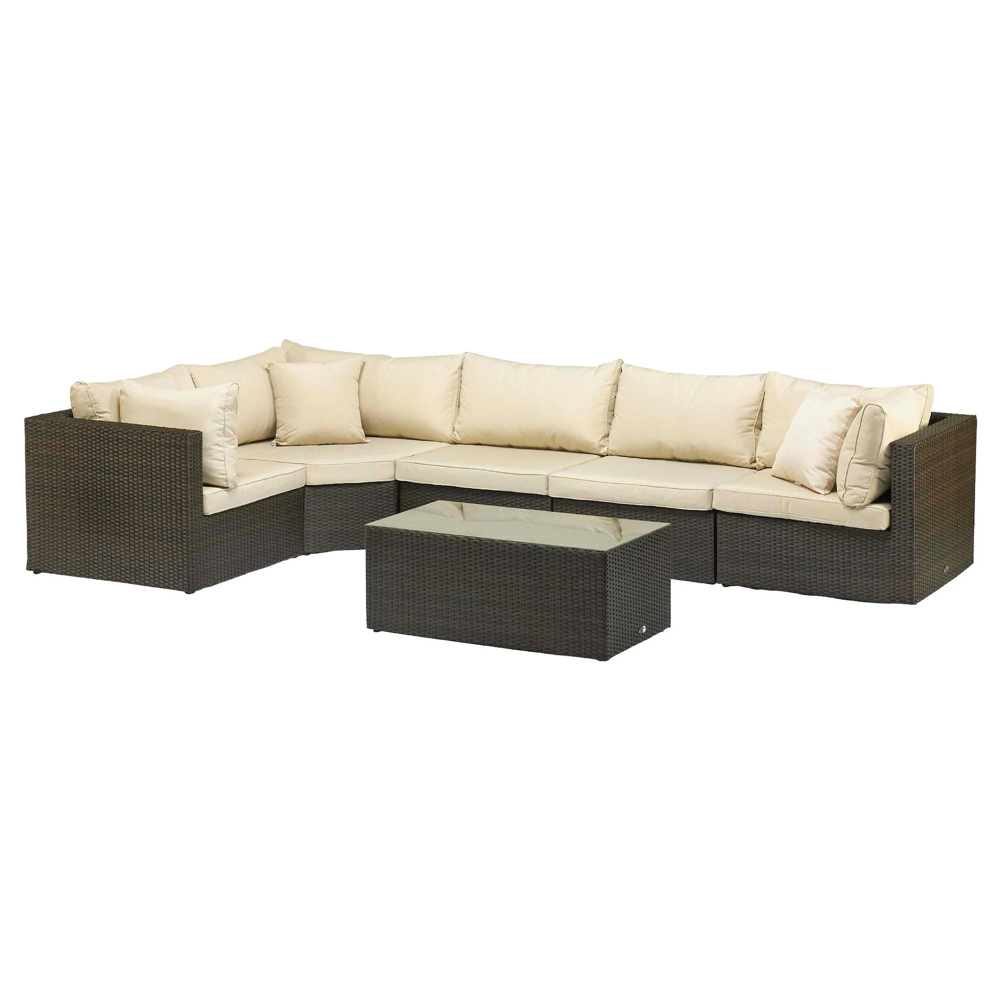 Royalcraft Cannes  Modular Lounge Suite - 5 seater - Brown at Tescos Direct