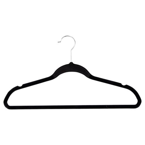 Image of Tesco Flocked Coat Hangers, Pack Of 20