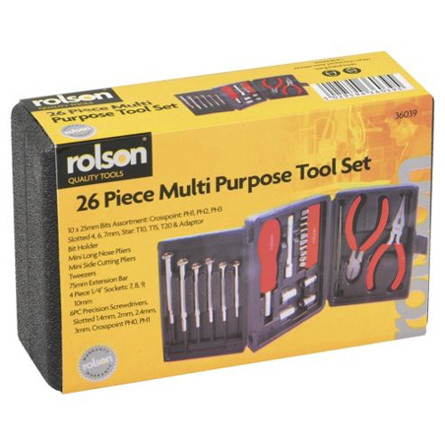 Image of Rolson 26 Piece Multi Purpose Tool Kit