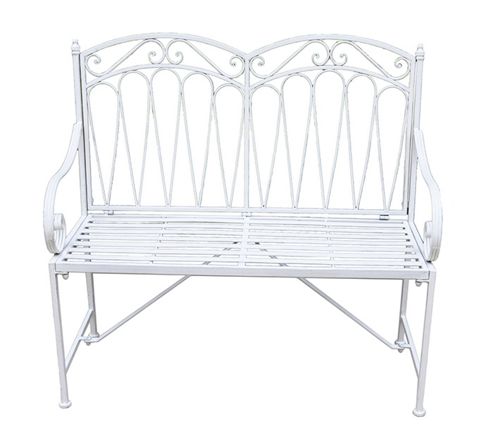 Image of Antique White 2 Seater Bench
