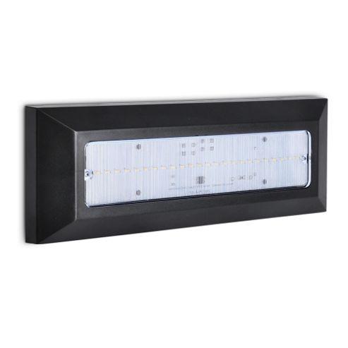 Image of Lincoln Ip44 Led Flush Mounted Brick Wall Light In Black