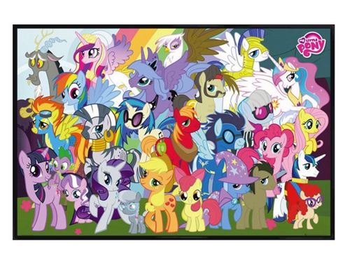 Image of Gloss Black Framed My Little Pony Friendship Is Magic Character Compilation Poster