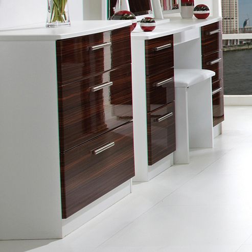 Image of Welcome Furniture Knightsbridge 3 Drawer Chest - White - Ebony