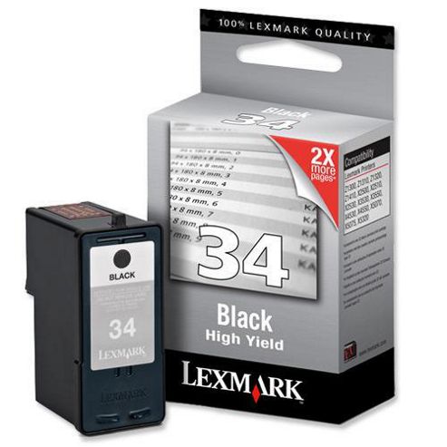 Image of Lexmark Colour No 34 Black High Yield Print Cartridge
