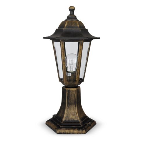 Image of Traditional Mayfair Ip44 Outdoor Post Top Lantern In Brushed Gold