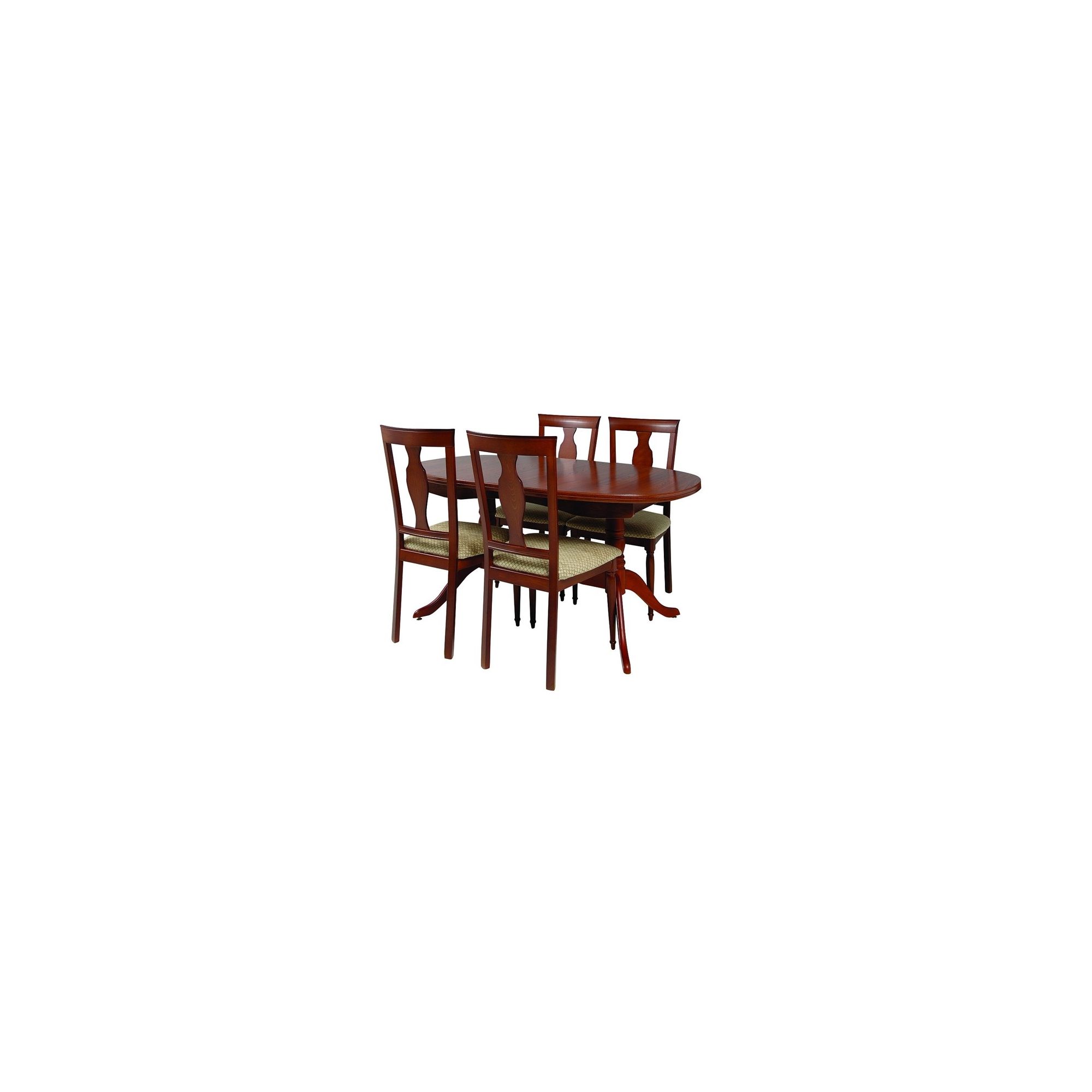 Caxton Lincoln Twin Pedestal 4 Chair Extending Dining Set in Cherry - Green at Tesco Direct