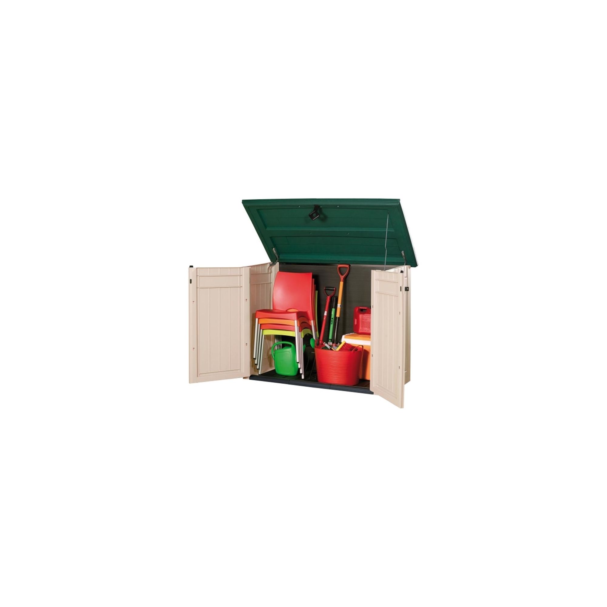 Keter Store it Out XL Plastic Garden Storage Box Green & Beige 1300