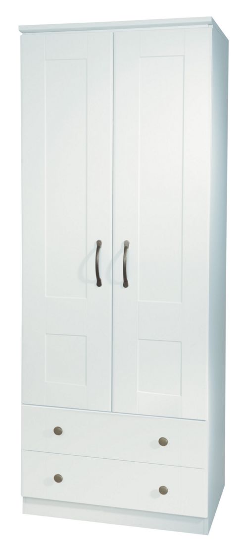 Image of Welcome Furniture Kingston 76.2 Cm Wardrobe With 2 Drawer - White