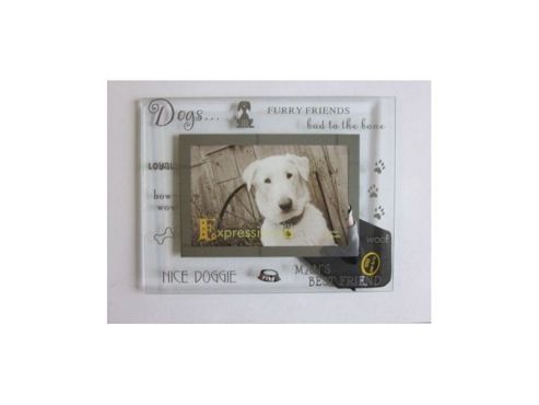 Image of Sixtrees Moments Bevelled Glass Dog Photo Frame