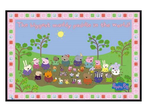 Image of Gloss Black Framed Peppa Pig The Biggest Muddy Puddle Poster