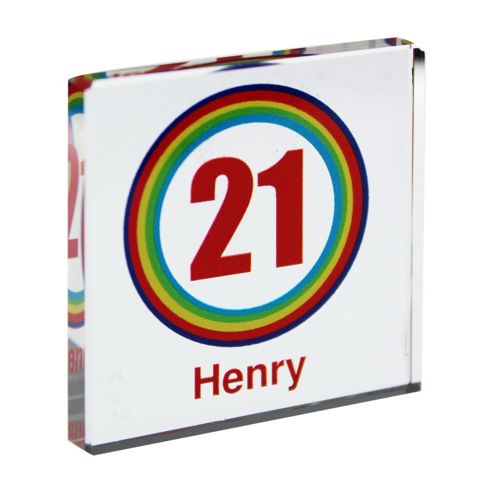 Image of Personalised Bright Rings Small Crystal Age Birthday Token