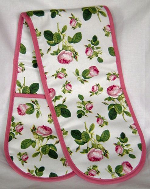 Image of Roy Kirkham Double Oven Glove, Redoute Rose Design