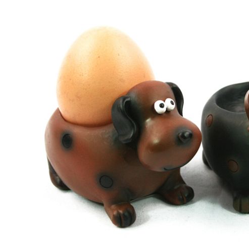 Image of Black Ginger Novelty Egg Cup, Brown Dog
