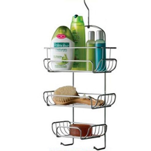Image of Hang - Metal Bathroom Wall Storage Shelf Caddy - Silver