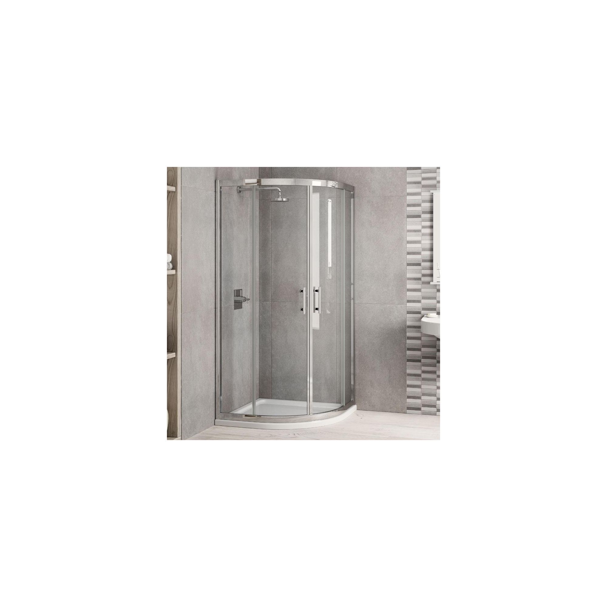 Elemis Inspire Two-Door Quadrant Shower Enclosure, 800mm x 800mm, 6mm Glass, Low Profile Tray at Tesco Direct