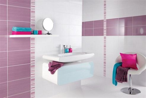 Image of Brighton Lilac Ceramic Wall Tile 248x398mm Box Of 10 (0.99 M-- / Box)