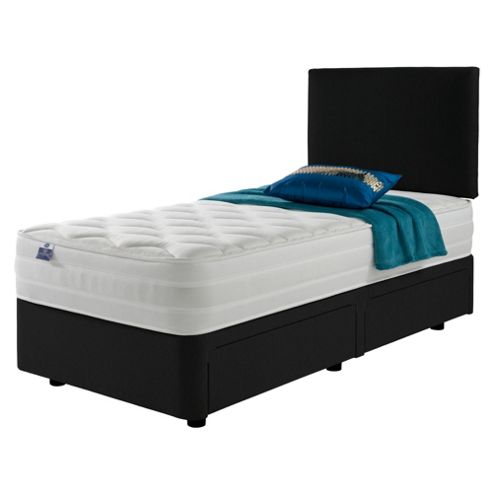 Image of Silentnight Mirapocket 1200 Latex Non Storage Single Divan Charcoal No Headboard