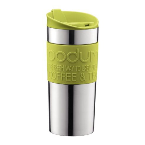 Image of Bodum 0.35l Stainless Steel & Lime Green Travel Mug