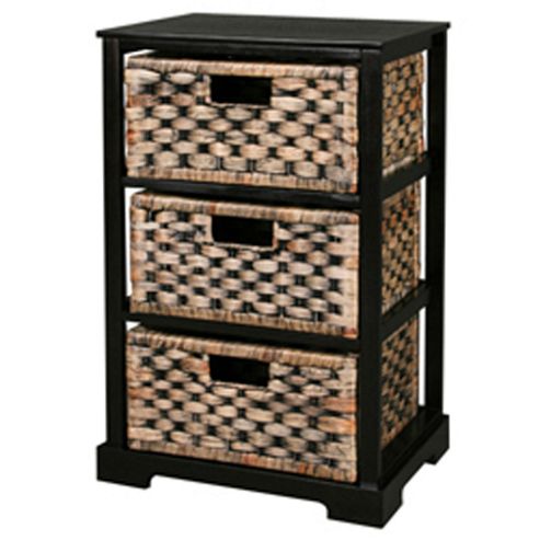 Image of Miami - 3 Drawer Storage Cabinet - Brown / Black