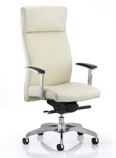 Image of Maestro Solium High-back Leather Executive Chair - White