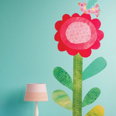 Image of Big Flower Growth Chart Wall Sticker
