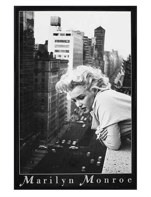 Image of Marilyn Monroe Gloss Black Framed On The Balcony Poster