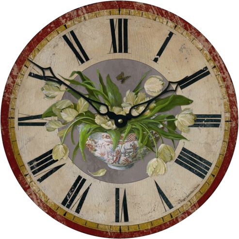 Image of Roger Lascelles Clocks Tulip Motif Wall Clock