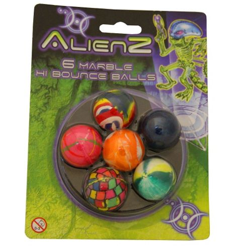Image of Alienz - 6 Hi Bounce 'marbled Design' Balls