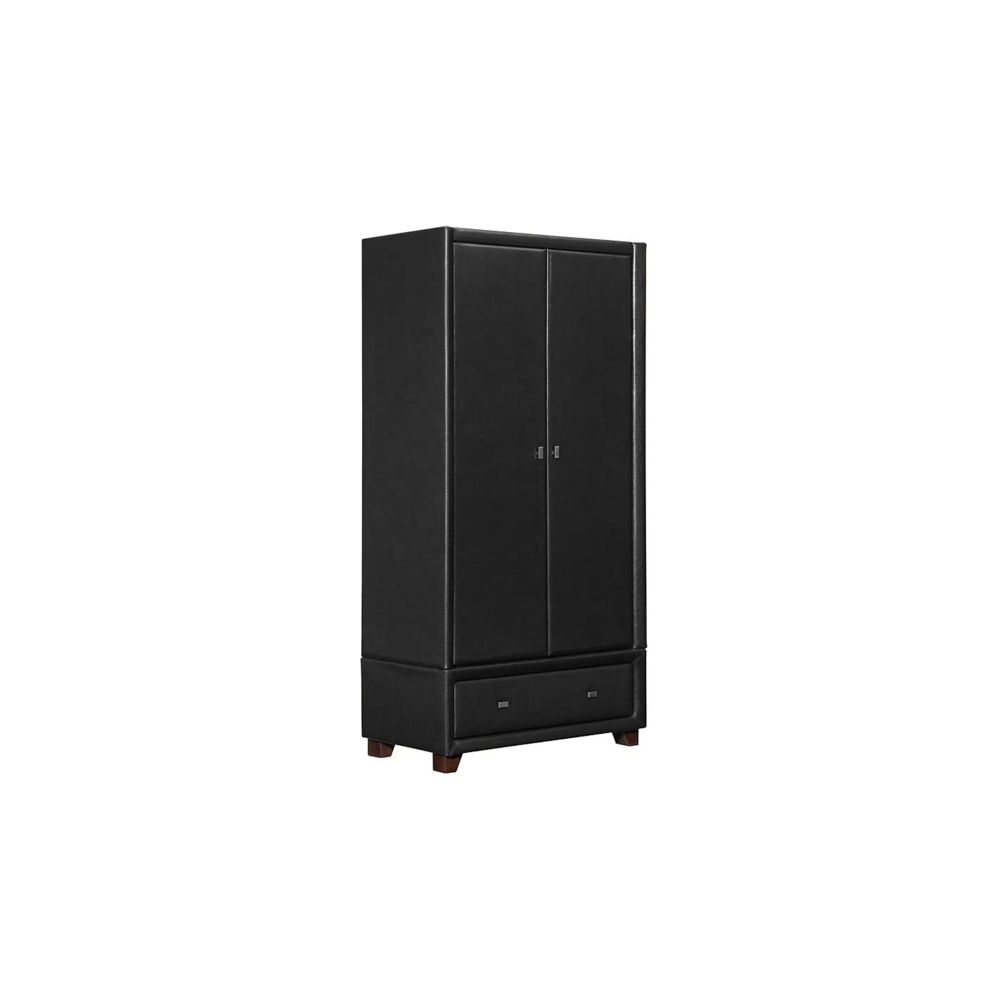 Birlea Brooklyn Faux Leather Wardrobe - Black at Tesco Direct