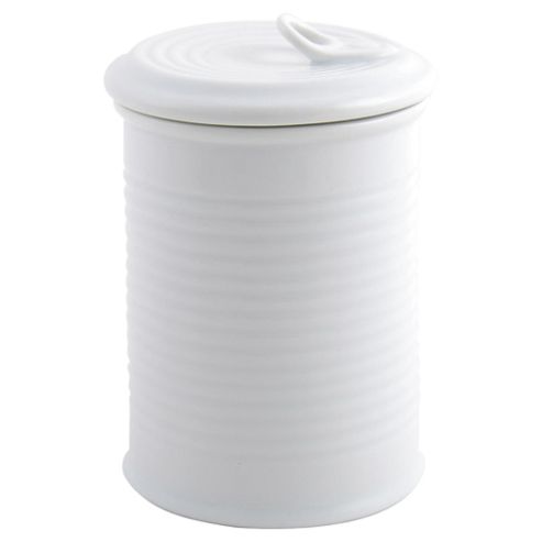 Image of Tesco Super White Porcelain Storage Cannister With Ring Pull
