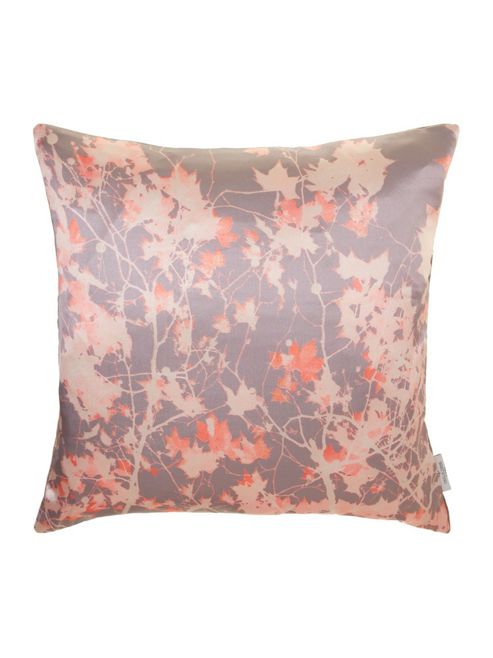Image of Pied A Terre Digital Print Leaf Cushion, Coral
