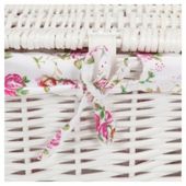 Tesco White Wicker Lined Lidded Baskets 2pk
