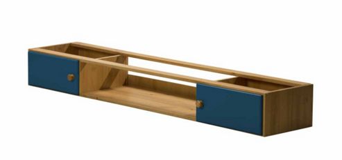 Image of Catania Under Bed Cupboards With Open Shelf In Antique &amp; Blue