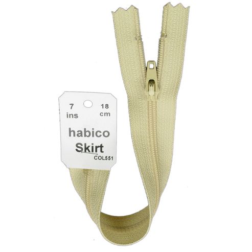 Image of Skirt Zip - 18cm - Sand