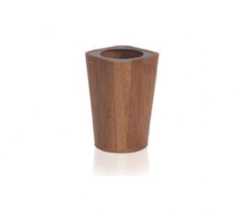 Image of M--ve Bamboo Square Tumbler In Wood / Stainless Steel (set Of 2)