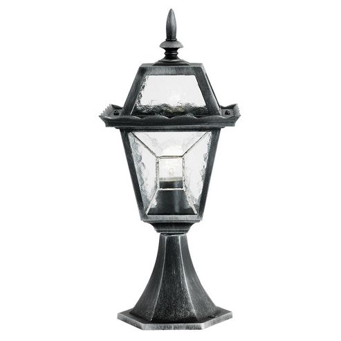 Image of Endon Lighting Short Post Lantern In Black/silver