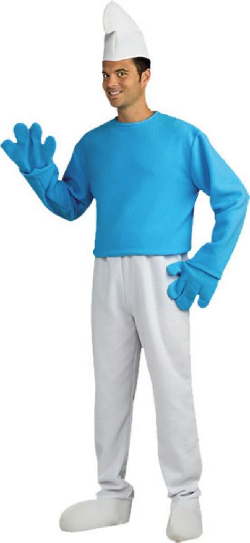 Image of Deluxe Smurf - Adult Costume Size: 44-46