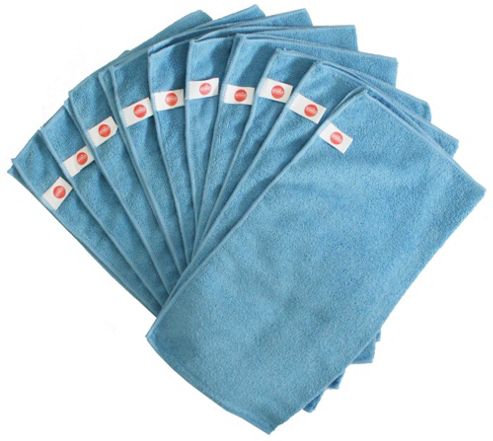 Image of Microfibre Cleaning Car, House, Boat - Pack Of 10 Cloths - 40cm X 40cm - Blue