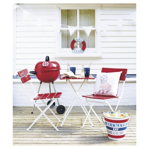 Image of St Ives 3-piece Bistro Set, Red & White